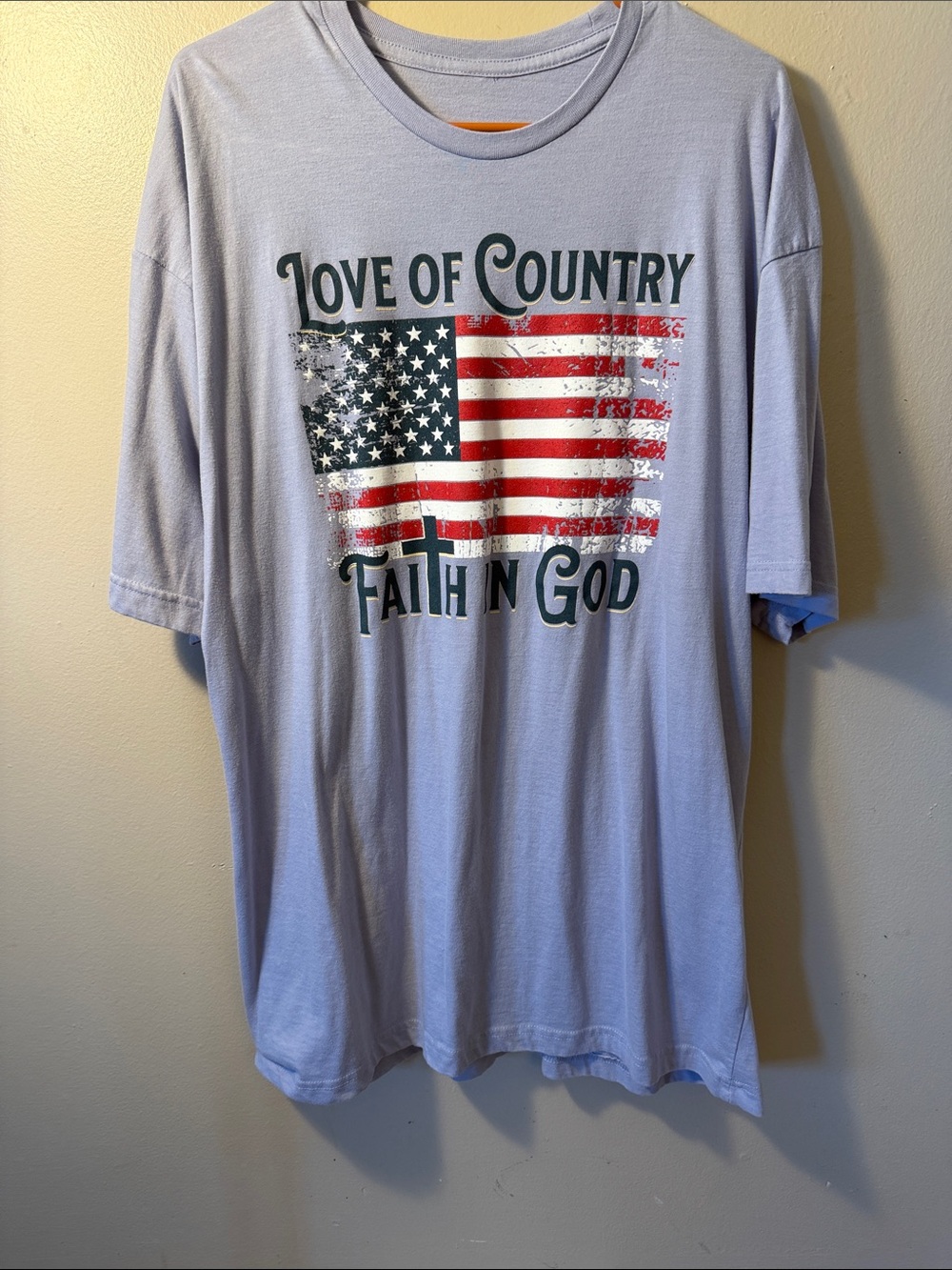 Loved in Faith 2X Love of Country American Flag Graphic Tee - Faith in God